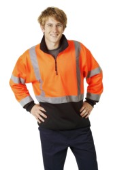 Hi Vis Rail Jumper-Orange/Navy 