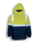 Unisex Adults Hi-Vis Polar Fleece Lined Jacket - Yellow/Navy 